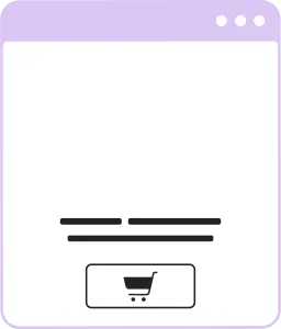 Sammy line browser window with a shopping cart icon